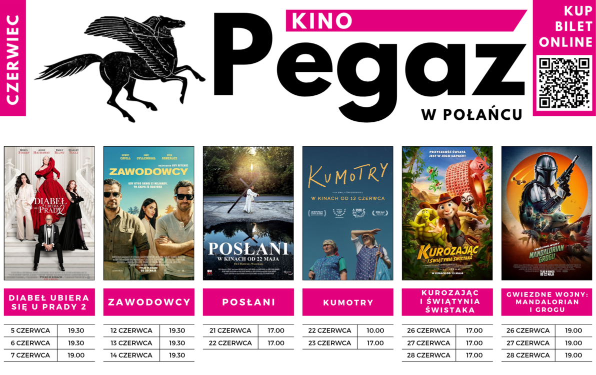 Repertuar kina "Pegaz" na czerwiec