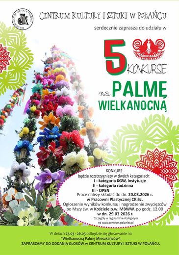 Zapraszamy do udziału w V Konkursie na "Palmę Wielkanocną" 