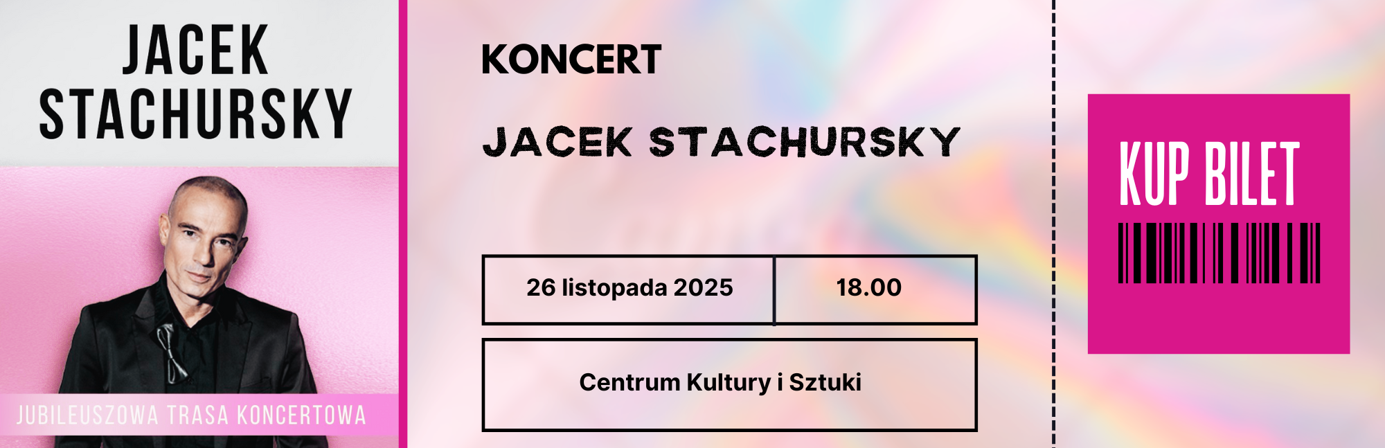 Bilet na koncert Jacka Stachurskyego, data i godzina koncertu, wizerunek artysty