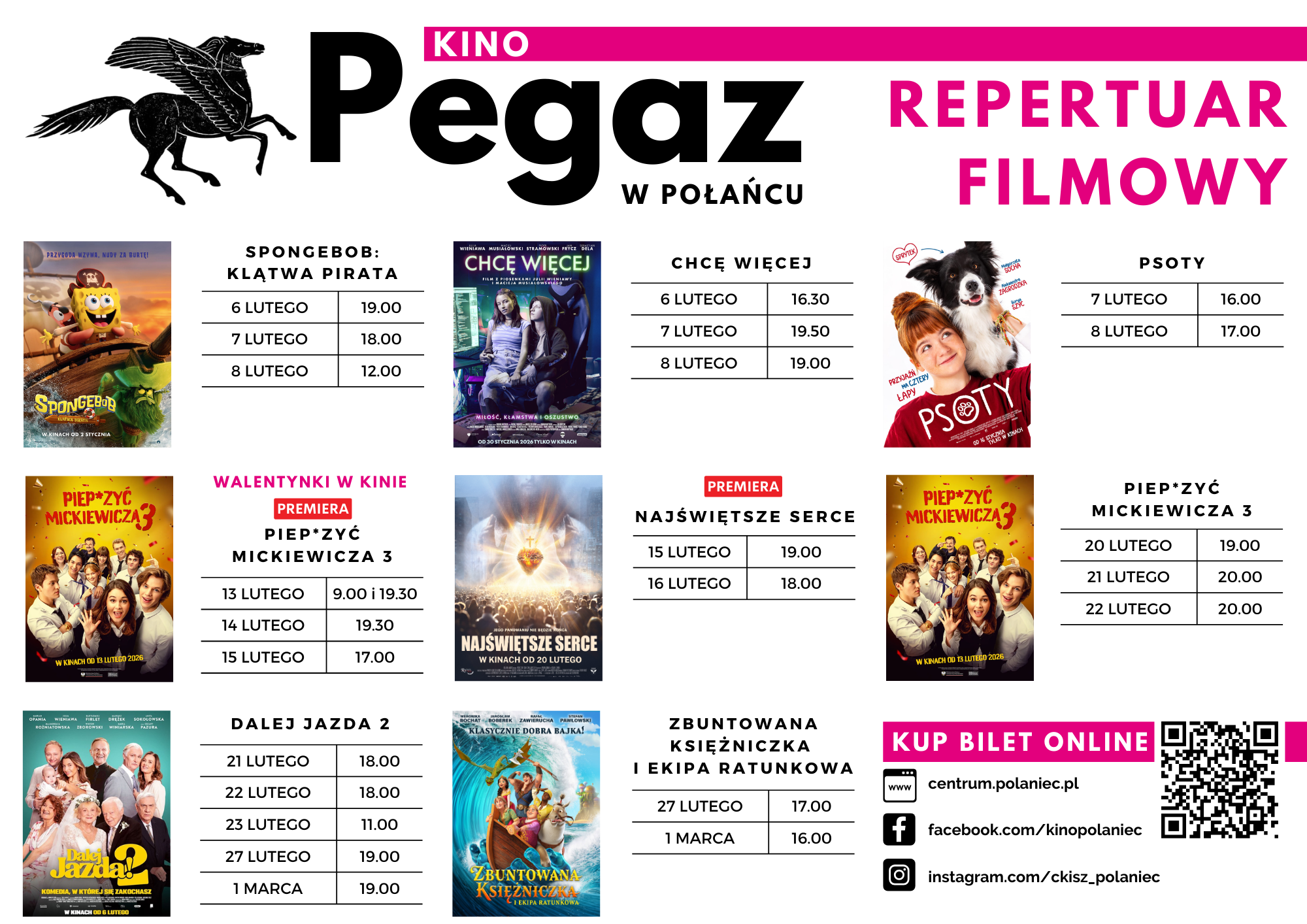 Repertuar kina "Pegaz" na&nbsp;luty