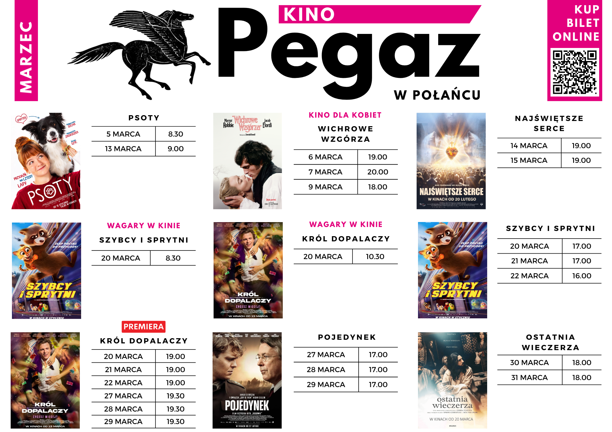 terminarz kina na&nbsp;marzec- daty i&nbsp;godziny seans&oacute;w