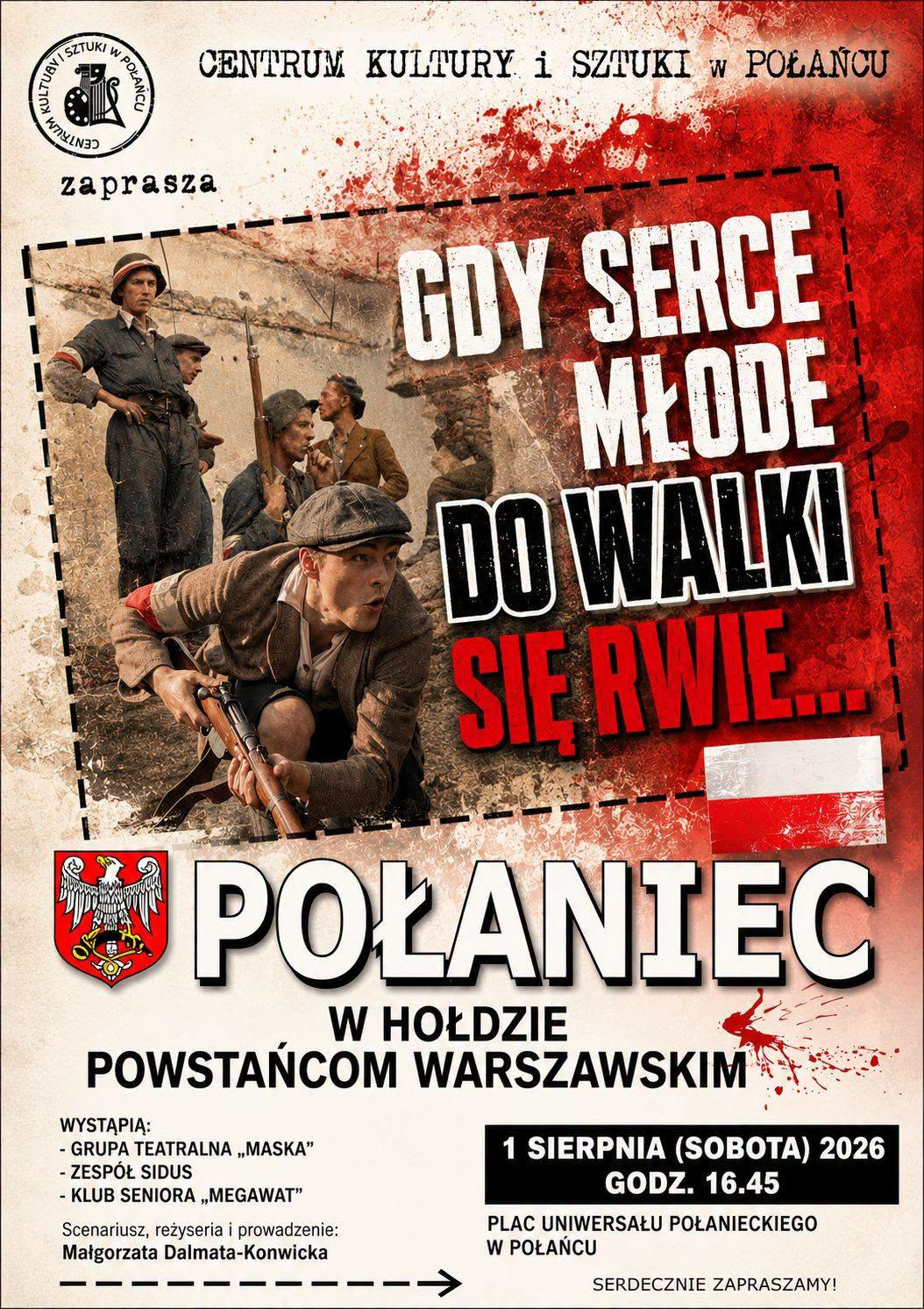 Połaniec w&nbsp;hołdzie Powstańcom Warszawskim - plakat wydarzenie, szczeg&oacute;łowe informacje 