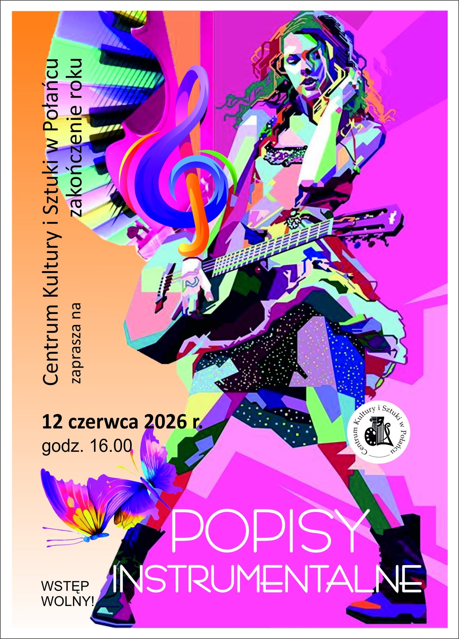 Plakat - popisy instrumentalne, termin wydarzenia 