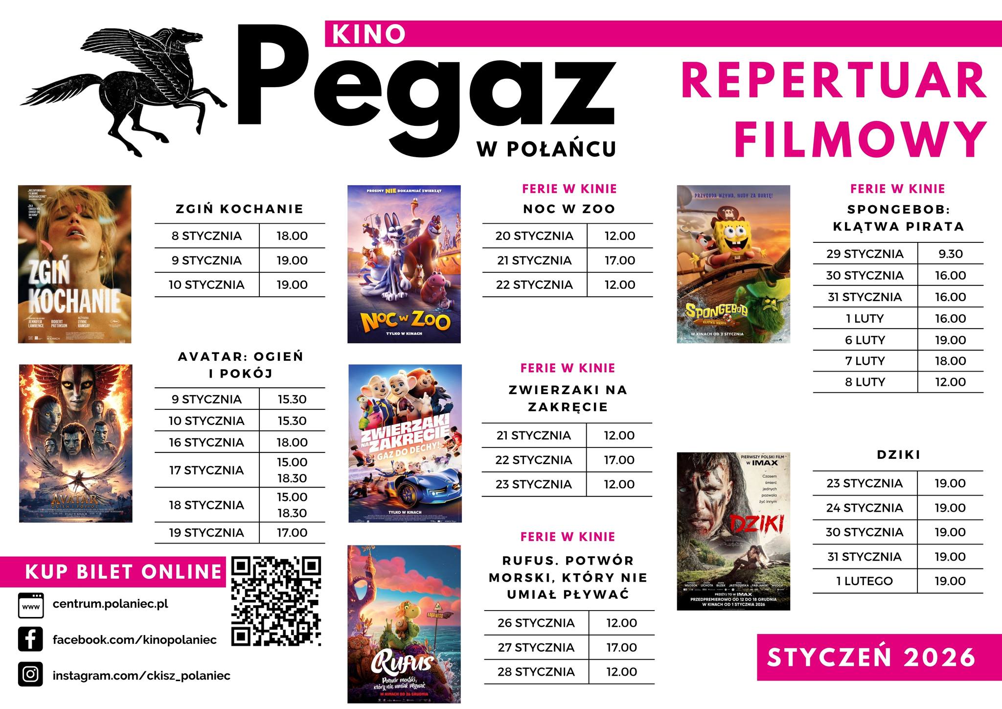 Repertuar kina "Pegaz' na&nbsp;styczeń. Plakaty film&oacute;w, daty i&nbsp;godziny seans&oacute;w