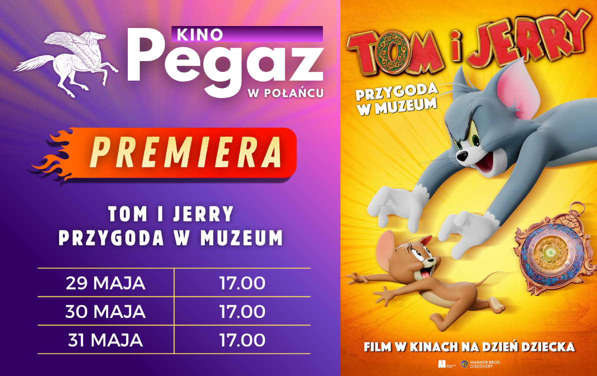 Plakat filmu "Tom i&nbsp;Jerry: przygoda w&nbsp;muzeum", terminy seans&oacute;w w&nbsp;kinie Pegaz