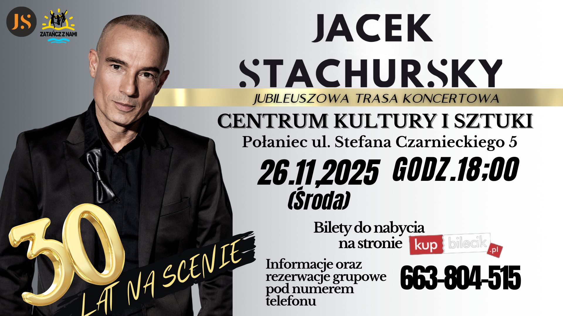 Plakat informujący o koncercie Jacka Stachursky'ego