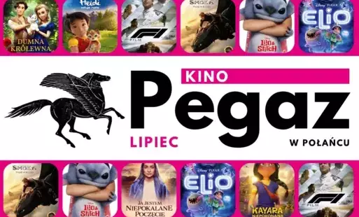 plakaty filmów, które będą wyświetlane w Kinie 'Pegaz' w lipcu
