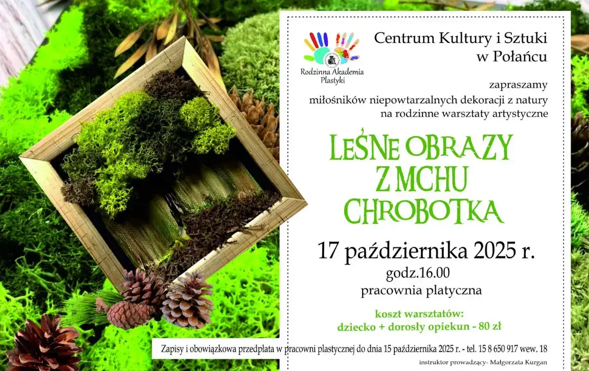 Zdjęcie do Leśne obrazy z mchu chrobotka - Rodzinna Akademia Plastyki zaprasza na niepowtarzalne warsztaty