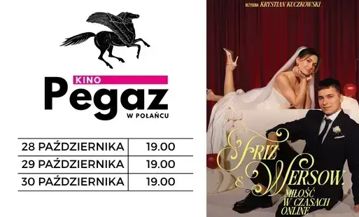 Miniatura wpsiu - plakat filmu 'Frizz&Wersow', daty i godziny seansów w kinie 'Pegaz' w Połańcu,  nazwa i logo kina