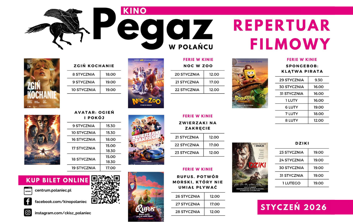 Zdjęcie do Repertuar kina "Pegaz" na styczeń