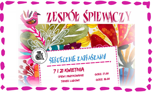 Miniatura wpsiu - napis "zespół śpiewaczy" i terminy spotkań