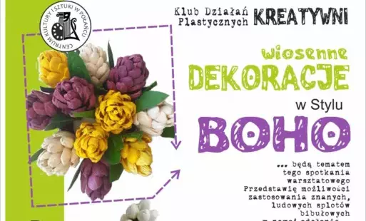 Baner Wiosenne dekoracje w stylu boho