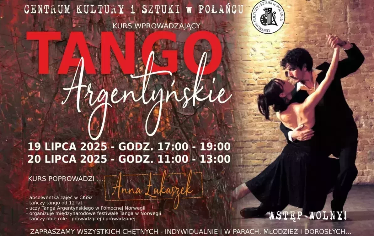 Zdjęcie do Zapraszamy na kurs wprowadzający tanga argentyńskiego 
