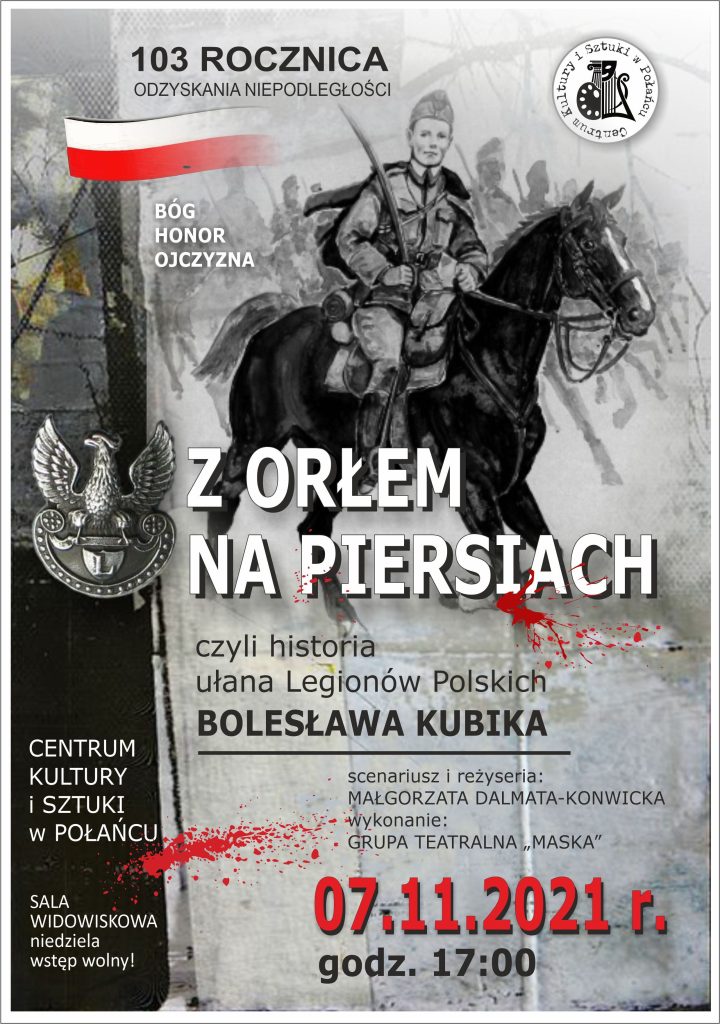 Plakat wydarzenia "Z Orłem na Piersiach".