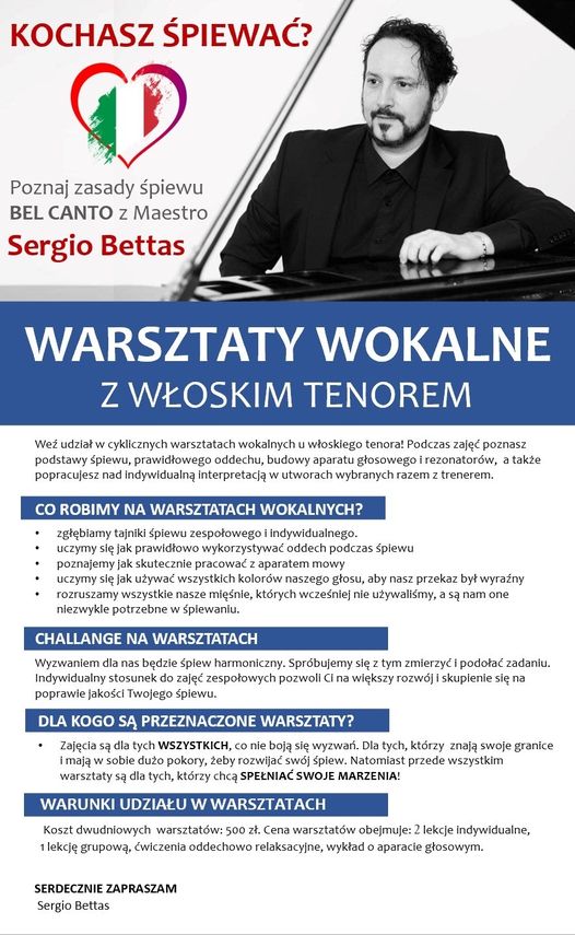 Warsztaty Wokalne z Włoskim Tenorem CKiSz