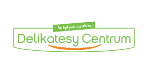 Logo zielono pomarańczowe sklepu Delikatesy Centrum w Połańcu
