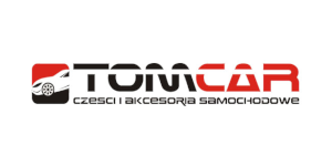 Logo czarno czerwone firmy Tomcar częsci i akcesoria samochodowe