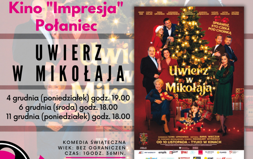 Plakat promujący film "Uwierz w Mikołaja"