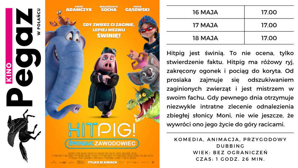 Plakat informacyjny filmu "Hitpig", data i godzina seansu